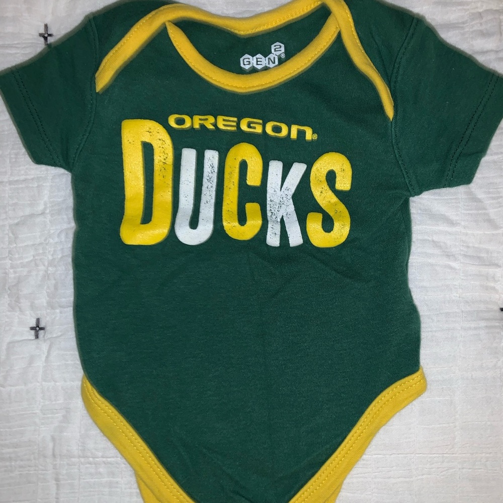 0-3 month size Oregon Ducks onesie